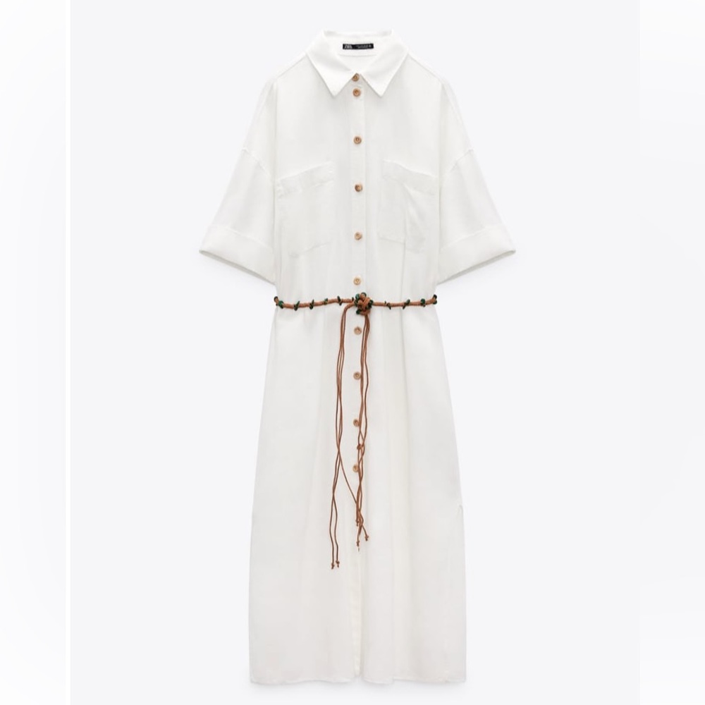 Zara Linen Blend Dress - Picture 7 of 9